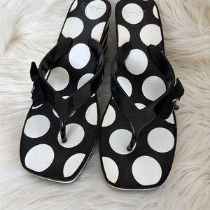 Jessica Simpson Black and White Polka Dot Sandals